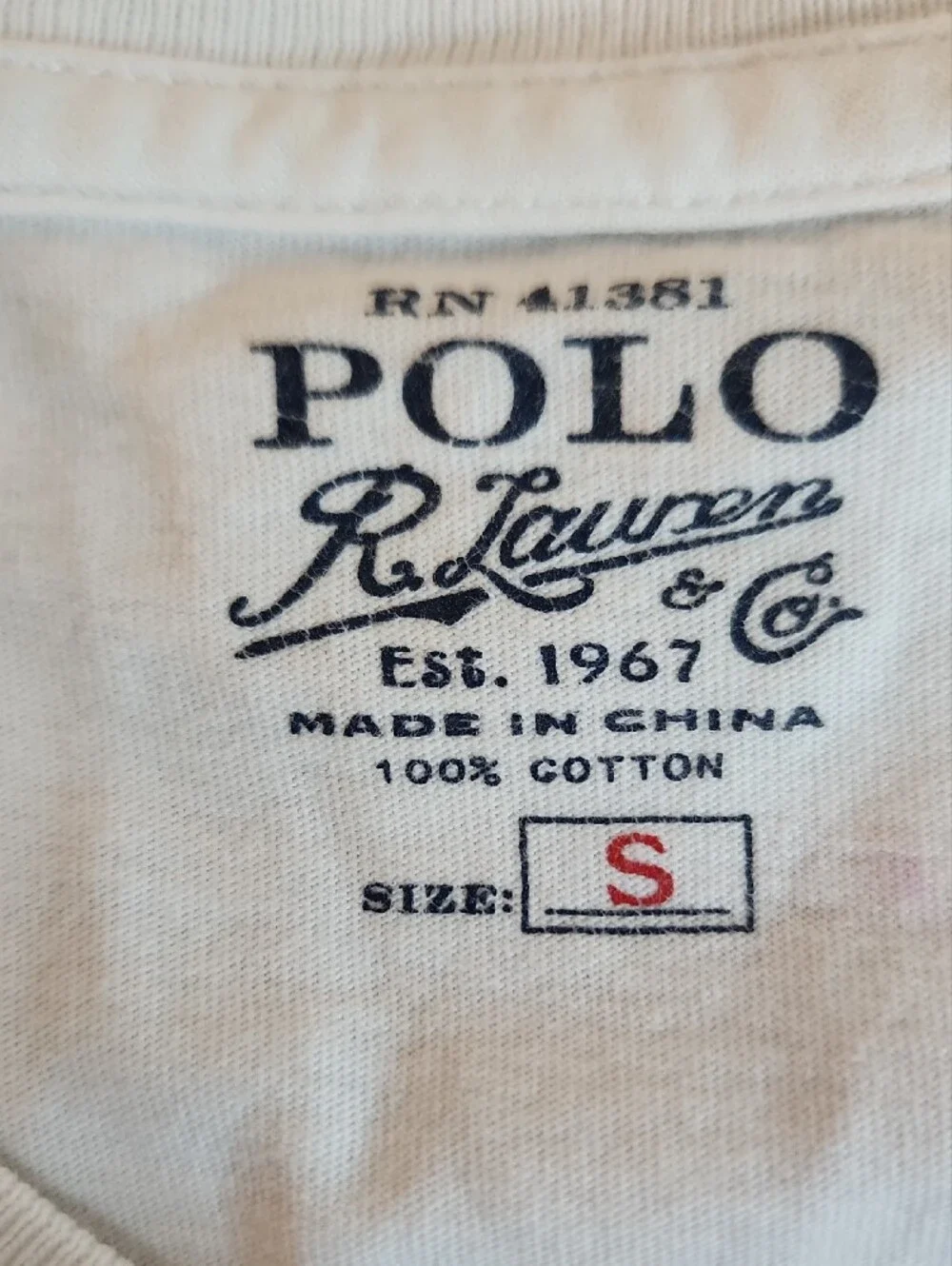 Ralph Lauren White Multi Tie-Dye Long Sleeve Pocket Tee